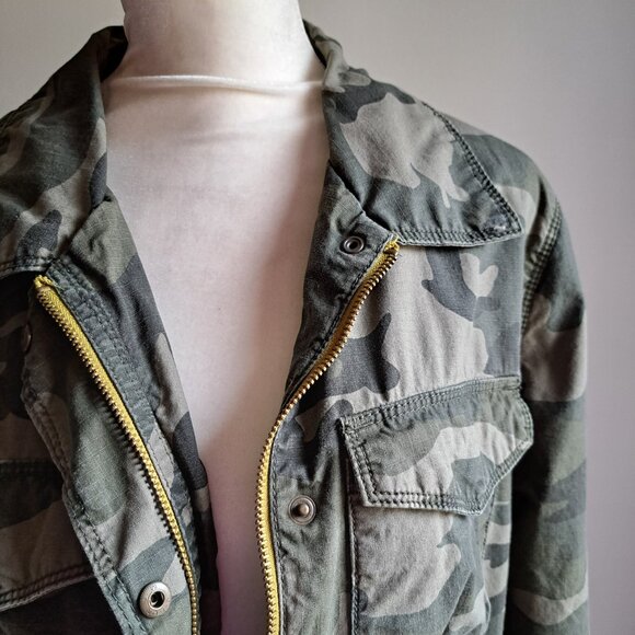 GUC Old Navy L green camouflage army jacket cargo utility chore camo - Picture 2 of 16